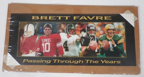 Brett Favre 'Passing Through The Years' 15x36 Picture Poster, NFL, GB Packers Cover