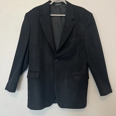 Gianfranco Ruffini Italy 44L Black 100 Cashmere Wool 2 Button Blazer Sport Coat - Image 1 of 4