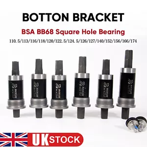 Bicycle Square Taper Bottom Bracket for Shimano Sealed Bearings Cartridge Crank - Picture 1 of 27