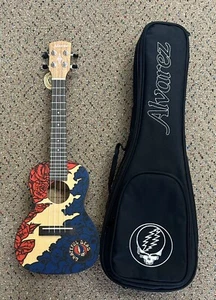 Alvarez GDU26C Grateful Dead Limited Edition “Lightning” Ukulele With Case Uke - Picture 1 of 13