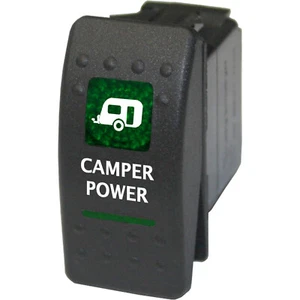 CAMPER POWER 565G Rocker Switch 12V ON OFF green universal 20A - Imagen 1 de 1