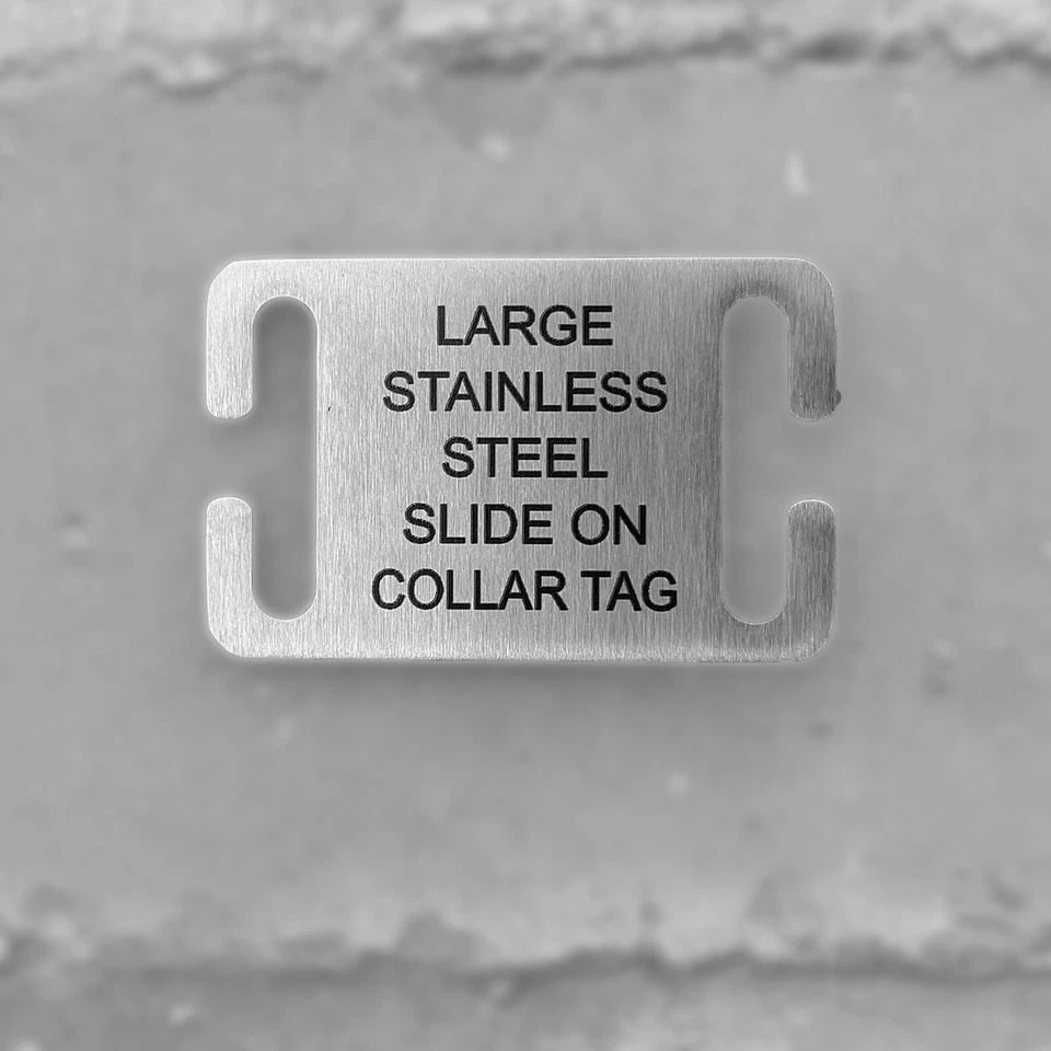 Utility dog tag for your 25mm wide adjustable collar | Stainless steel | 5 Lines - Image 1 of 1