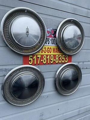 1973  Vintage Oldsmobile 88 98  15” Stainless  Hubcaps Set 4 Beautiful Rare 4 - Image 1 of 4