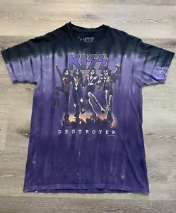 Liquid Blue Kiss Destroyer T-shirt Adult Size Medium Purple Tie Dye 2005 Concert - Picture 1 of 12