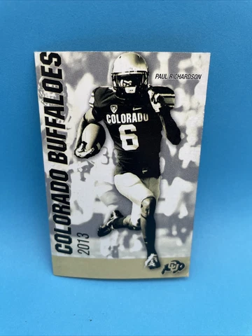 Colorado Buffaloes 2013 Pocket Football Schedule Paul Richardson CU Buffs NCAA Cover