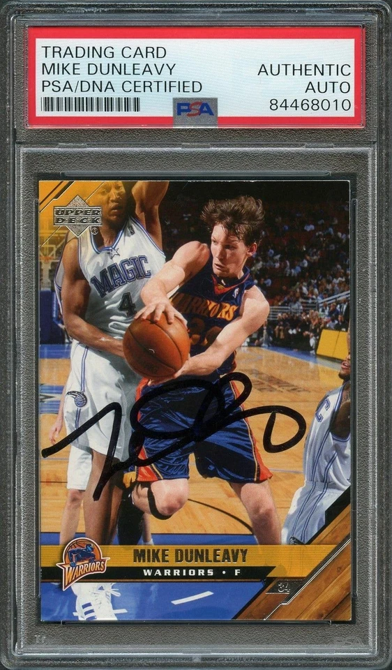 2005-06 Upper Deck #59 Mike Dunleavy Signed Card AUTO PSA  Warriors - Image 1 of 2