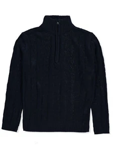 Sezzit Boys' Cable Knit Quarter Zip Sweater Color: black Size: 2t - Picture 1 of 13