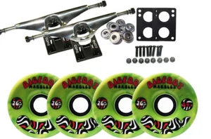 LONGBOARD Package TRUCKS 76 BIGFOOT GREEN SWIRL WHEELS - Picture 1 of 2