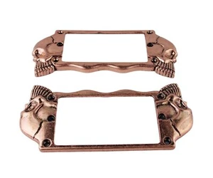 Flat Metal Humbucker Pickup Mounting Ring Set - Bridge Neck Pickups Cover Fra... - Picture 1 of 6