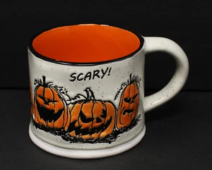 2018 Spectrum Designz Scary Jack O Lantern Halloween Coffee Mug Embossed 14oz - Picture 1 of 8