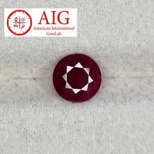 Natural Ruby 1.00 cts , 6.38x6.35x2.82mm, AIG certificate - Picture 1 of 14