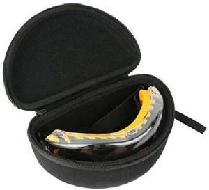 Anti-Fog Dual Mold Safety Goggles Clear Or Smoke Coated Lens Hard Travel Case - Picture 1 of 6