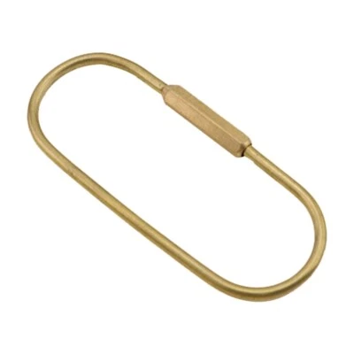 Solid Brass Keychain Screw Locker Ellipse Key-ring Clip Hook Keys Secure Holder - Image 1 of 4