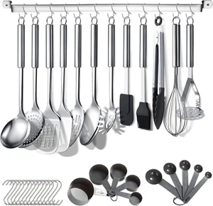 Kitchen Utensils Set 38 Pieces, Stainless Steel Cooking Utensils Set, Kitchen Ga - Picture 1 of 7