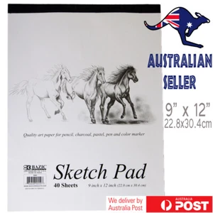 2pcs Sketch Pad Bazic 40 Sheets 9 x 12 inch Pencil Charcoal Pastel Pen Colour - Picture 1 of 2
