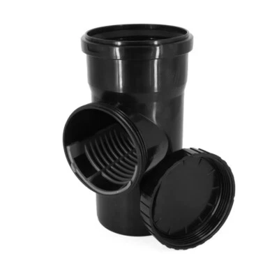 Fallrohrfilter DN 100 Ø 110 mm Schwarz Grau Revisionsrohr mit Sieb - Bild 1 von 4