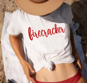 Firecracker 4th of July Shirt Women Fourth of July TShirt Woman Patriotic Shirt - Picture 1 of 6