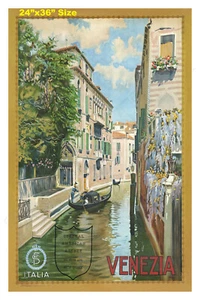 Italy - Venice Canal Beautiful Vintage Travel Poster - Picture 1 of 13