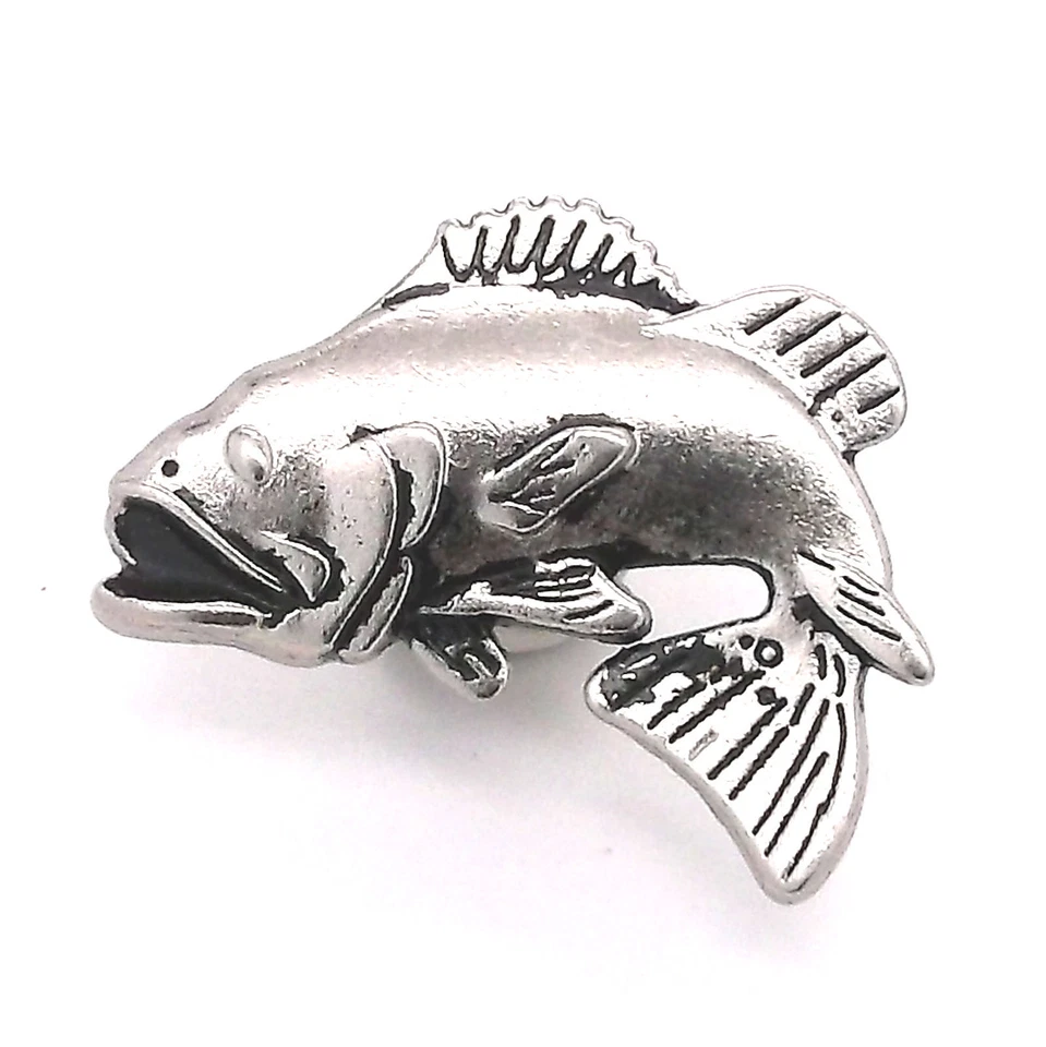 Large Mouth Bass Concho Snap Set Antique Nickel 1" 1265-35  - Image 1 of 2