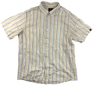 Prana Breathe Shirt Button Up Short Sleeve Stripe Geometric Western Shirt XL - Picture 1 of 11