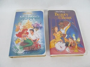 Disney Black Diamond VHS Lot of Little Mermaid and Beauty and the Beast - Picture 1 of 4