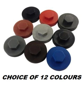 16mm HEXAGONAL HEX TEK SCREW COVER CAPS TO FIT 8mm (5/16") TEK SCREWS UV STABLE - Picture 1 of 13