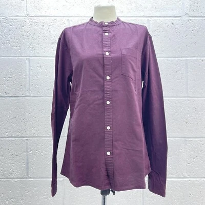ASOS BURGUNDY REGULAR FIT SHIRT LONG SLEEVE BUTTON UP SMART CASUAL Y2K UK L - Image 1 of 4