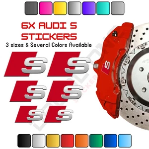 6x Audi S Caliper Decal Sticker, HIGH QUALITY Brake Caliper Decals / Stickers - Foto 1 di 4