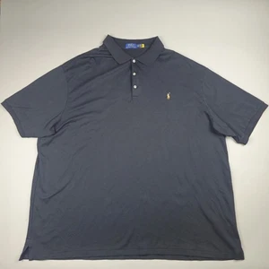 Ralph Lauren Polo Shirt Mens 4XLT Black Short Sleeve Embroidered Pony Big & Tall - Picture 1 of 9