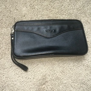 Versace Perfume Makeup Bag Black Leather Zip Around Classic - Picture 1 of 3