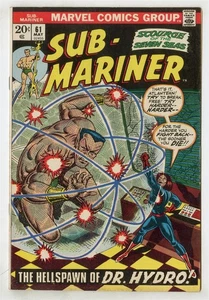 Sub-Mariner #61 fast neuwertig - 9,2 weiße Seiten vs. Dr. Hydro Marvel 1973 keine Reserve - Bild 1 von 2