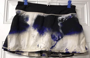 Lululemon Run Pace Setter Skirt Milky Way Black Blue Sz 8 Tennis Running Skort - Bild 1 von 5