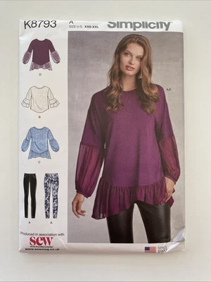Simplicity K8793 Misses Leggings & Tunic Top With Hem Variations Uncut Pattern - Image 1 of 4