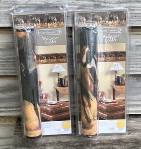 2 Vintage Home Trends Wallpaper Borders Wild Horses Pre-Pasted 5 Yds x 10.25” ea - Picture 1 of 8