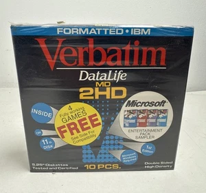 Verbatim DataLife MD 2HD - 10pk 5.25" Double-Sided / High Density Floppy Disks - Picture 1 of 2
