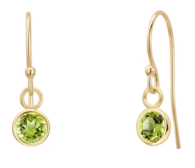 925 Silver Yellow Gold Plated 0.62 Ct Green Peridot Women's Dangle Drop Earrings - Image 1 of 4