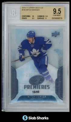 2016 UPPER DECK ICE #195 MITCH MARNER ICE PREMIERES ROOKIE RC /99 BGS 9.5 - Imagem 1 de 4