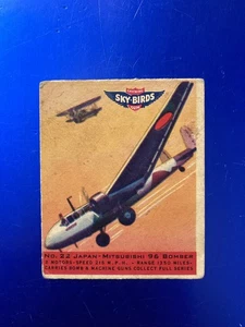 1941 Goudey Sky-Birds Gum #22 R137 Japan Mitsubishi 96 Bomber - Picture 1 of 2