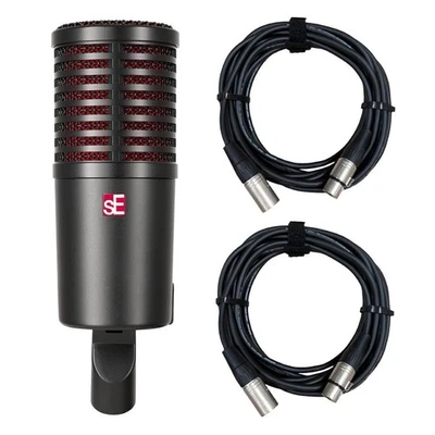 SE Electronics DynaCaster Broadcasting Microphone with 2x 20ft XLR Cables Bundle - Image 1 of 4