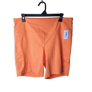 Athletic Works Mujer XXL 7” Pantalones Cortos de Bicicleta Bolsillos Laterales Melocotón Caramelo Nuevos - Imagen 1 de 5