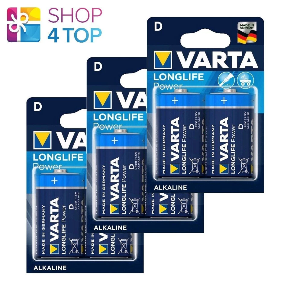 6 PILAS ALCALINAS VARTA LONGLIFE POWER D LR20 1.5V MONO R20 MN1300 AM1 E95 Foto 1 de 1