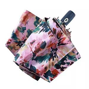  UV Sun Umbrella Compact Folding Travel Umbrella Auto Open Close Hibiscus - Picture 1 of 8