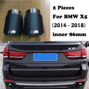 2xPuntas de escape de fibra de carbono para BMW X5 2014-2018 M tubo de escape silenciador color - Imagen 1 de 3
