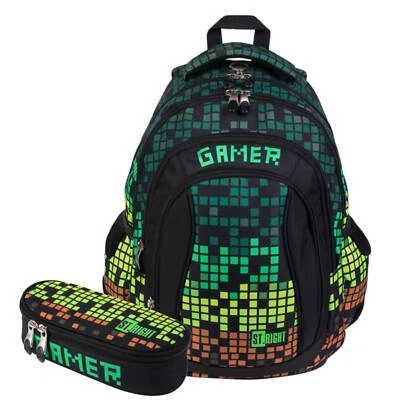 Schulrucksack Jungen Set 2 Teilig - Schulranzen Jungen ab 5. Klasse - GAMER - Bild 1 von 4