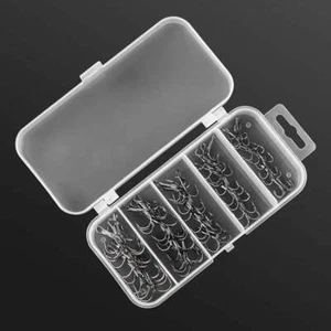 50Pcs /Box #2/#4/#6/#8/#10 Fishing Hook High Carbon Steel Treble Overturned Hook - Picture 1 of 7