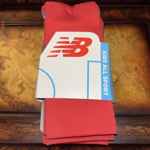 New Balance Kids All Sports Socks Small Red 2 Pairs Smooth Toe Reinforced Heel - Picture 1 of 2