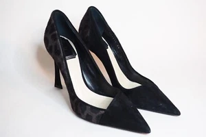 Christian Dior schwarz Wildleder & grau Animal Print Heels, Größe 5 (US) 35 (EUR) - Bild 1 von 13
