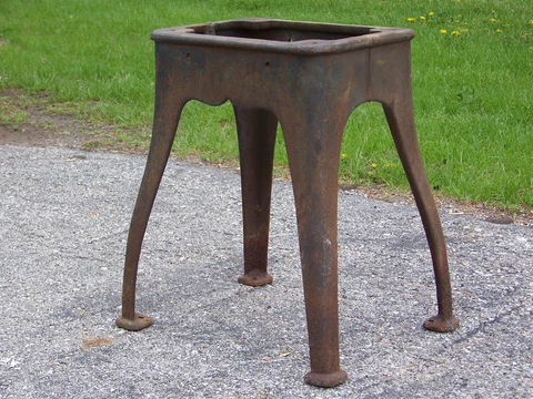 Antique Cast Iron 20" Base Stand Steampunk Industrial Table Art Pedestal Coffee Cover