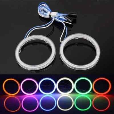 2x 60/70/80mm/85mm/90mm/95mm/100mm/110mm Car COB LED Angel Eyes Halo Ring Light - Image 1 of 4