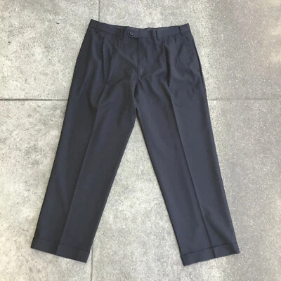 Pantalones de vestir LAUREN RALPH LAUREN poliéster viscosa negro verde etiqueta ~ 36 x 29 Foto 1 de 4